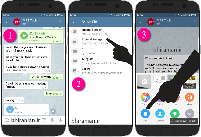 آموزش ارسال آهنگ به صورت ویس در تلگرام - ایرانیان بات ساز